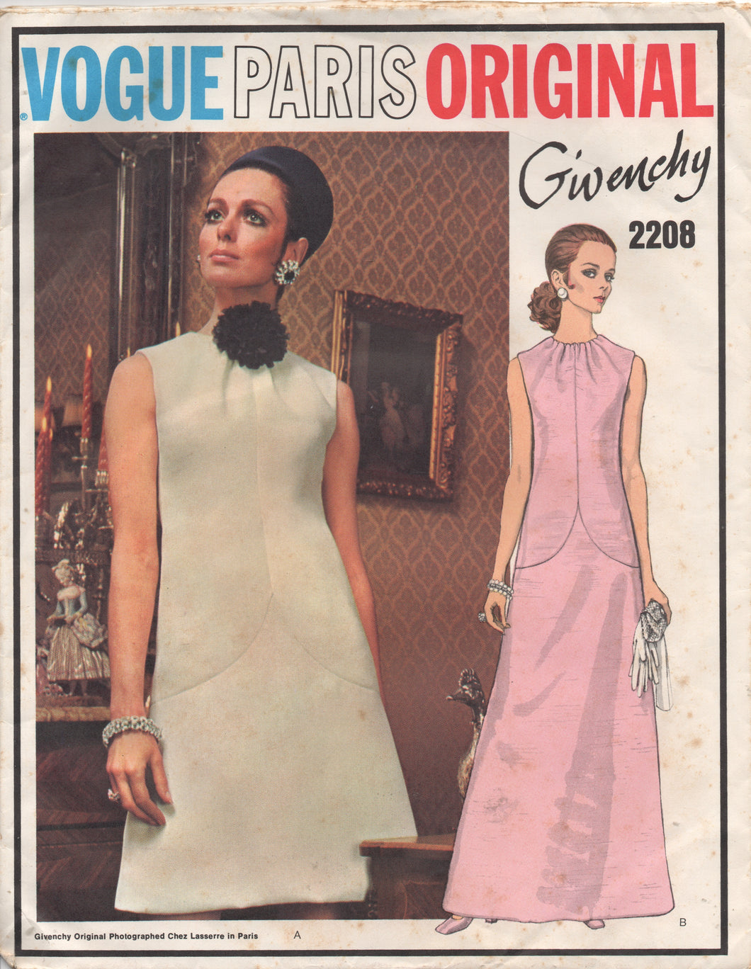 1960's Vogue Paris Original Givenchy One-piece Maxi Dress - Bust 32.5