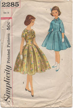 1950's Simplicity Girl's One Piece Dress with Inverted box pleats and collar - Bust 32" - No. 2285