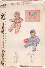 1940's Simplicity Carriage Suit and Bonnet for Infants - No. 2298