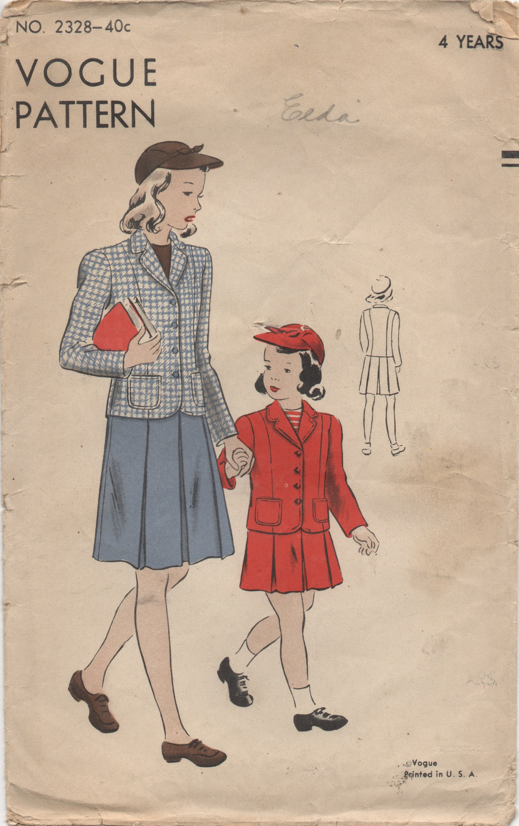 1940's Vogue Child's suit with short Skirt - Chest 23