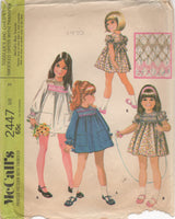 1970's McCall's Toddler One Piece Smocked Dress pattern - Chest 21" - No. 2447