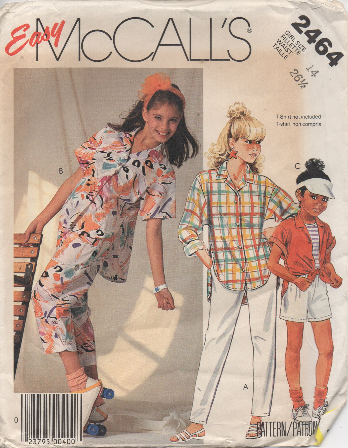 1980's McCall's Child's Blouse or Tie Top, Shorts and Pants - Waist 26.5" - No. 2464