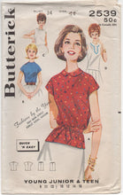 1960’s Butterick Teen sizing Blouse pattern in four styles - Bust 34" - No. 2539