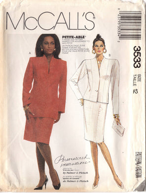 1980's McCall's Princess line Blazer and Pencil Skirt Pattern - Bust 34