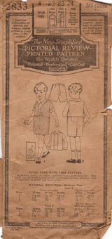 1920's Pictorial Child's Romper Pattern - Size 4 - Chest 23" - No. 2833