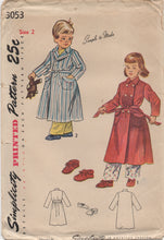 1940's Simplicity Child's Double Breasted Robe with Pockets and Slippers pattern - Chest 21" - No. 3053