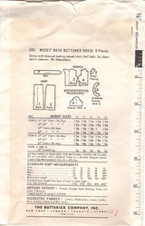 1960's Butterick Sheath Dress Pattern with belt - Bust 34" - No. 3061