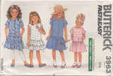 1980's Butterick Child's One Piece Dress drop pointed waist  - Size 4-5-6 - No. 3963