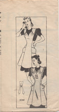 1940's Mail order Full Apron with Yoke and Tie Back - Bust 32-34" - No. 3068