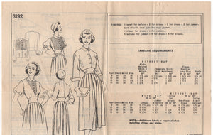 1940's Woman's Day One Piece Dress, Blouse, Jumper & Bolero Pattern - Bust 32" - No. 3192