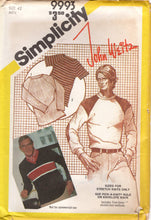 1980's Simplicity John Weitz Pullover Raglan Sleeve Shirt Pattern - Chest 38-40-42" - No. 9993