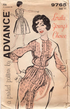 1960's Advance Fit and Flare Dress with High Neckline and Ruffle Accent - Bust 31.5" - No. 9765