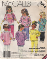 1980's McCall's Child's Sweatshirt, Dickey and Leggings - Size 4, 5, 6 - No. 3314