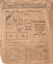1920's McCall Child's Drop Waist Button Up Dress Pattern - Chest 23" - No. 4756