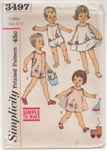 1960's Simplicity Child's Sunsuit, Dress and Panties - Chest 21" - No. 3497