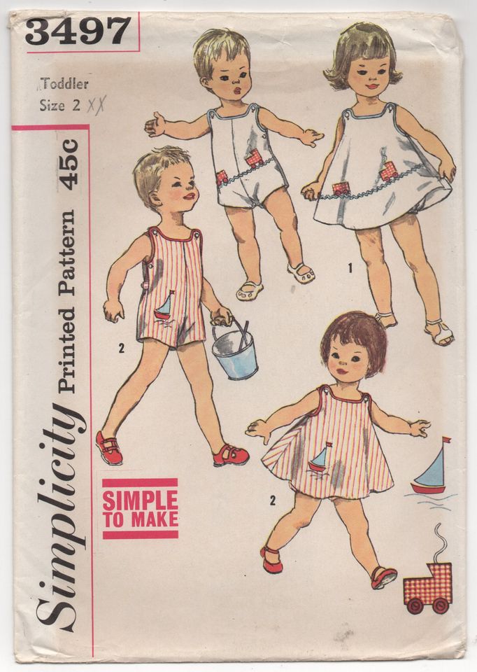 1960's Simplicity Child's Sunsuit, Dress and Panties - Chest 21