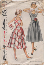1950's Simplicity Junior's Sweetheart Neckline Halter Dress Pattern - Bust 30" - No. 3595