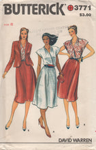 1980's Butterick Dress pattern with Surplice bodice, A line skirt and Jacket pattern - Bust 31.5" - UC/FF - No. 3771