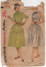 1950's Simplicity One Piece Dress with Tucked Bodice and Bow Detail - Bust 32" - No. 3796