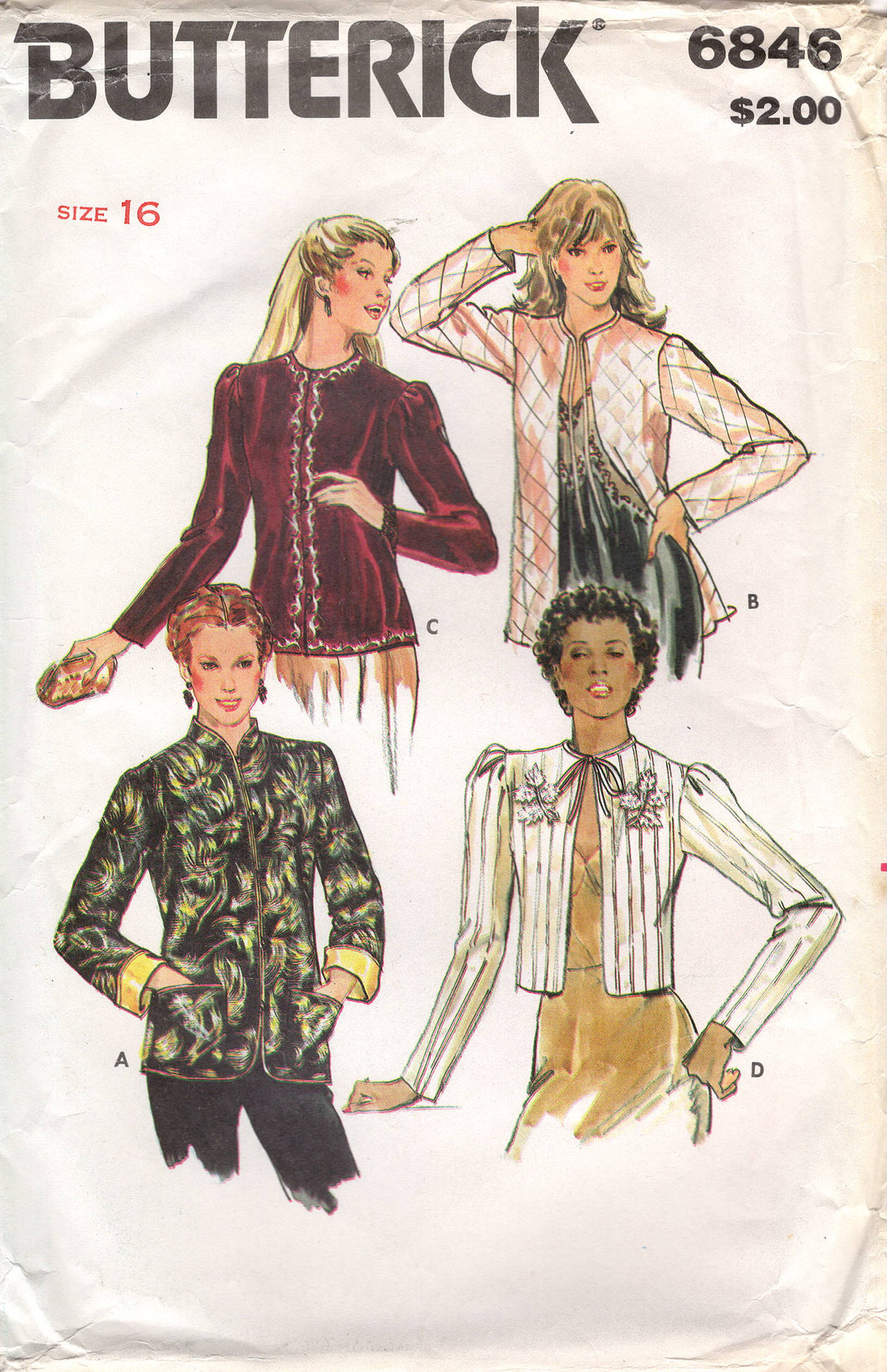 1980's Butterick Evening or Bed Jacket pattern - Bust 38