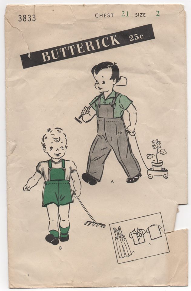 1940's Butterick Boy's Overall and Shirt - Chest 21