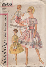 1960's Simplicity One Piece Fit and Flare Dress with Large Bow Pattern - Bust 31.5" - No. 3905