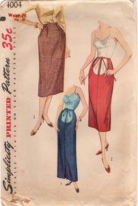 1950's Simplicity Maternity Skirt in two lengths - Waist 26" - No. 4004