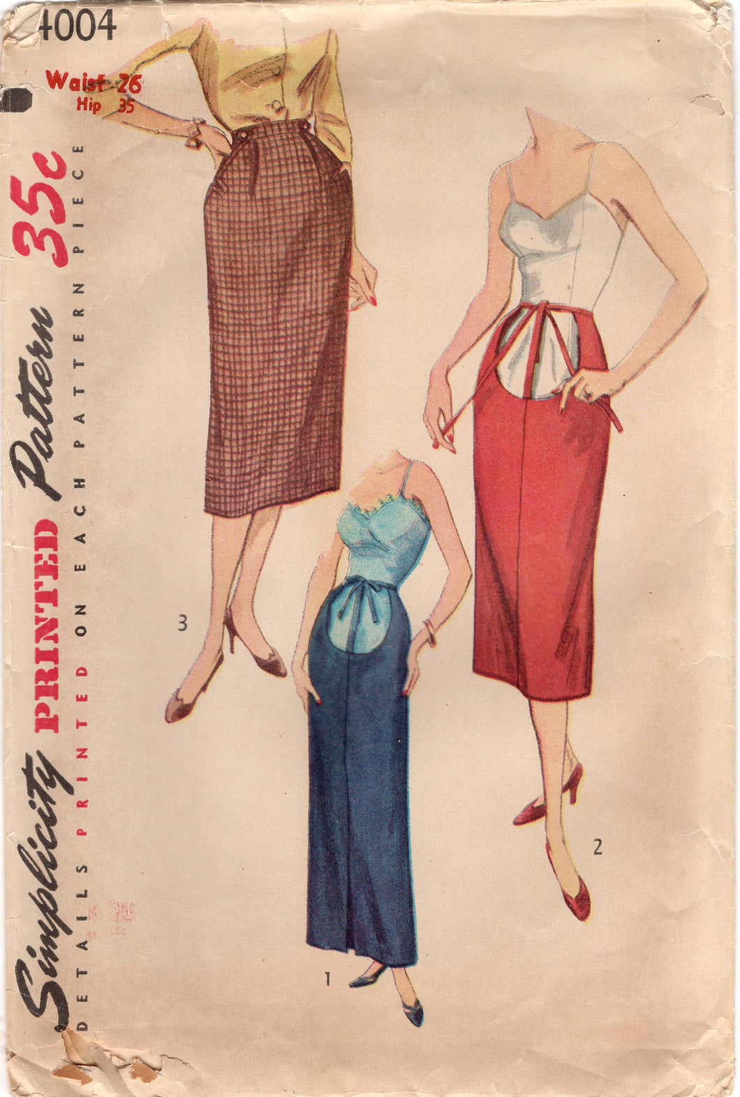 1950's Simplicity Maternity Skirt in two lengths - Waist 26