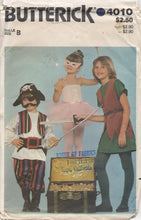 1980's Butterick Pirate, Peter Pan and Fairy Costume set - Size 3-6x - No. 4010