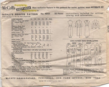 1950's McCall's One Piece Slim Fit Dress and Jacket with Self Collar - Bust 34" - No 4020