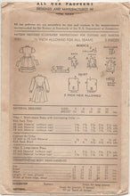 1940's Advance Child's One Piece Shirtwaist Dress with Tie Back - Chest 23" - No. 4081