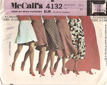 1970's McCall's Flared Skirt Pattern in 6 lengths - Waist 26.5" - No. 4132