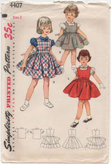 1950's Simplicity Child's Dress and Blouse with Puff Sleeves - Chest 21" - No. 4407