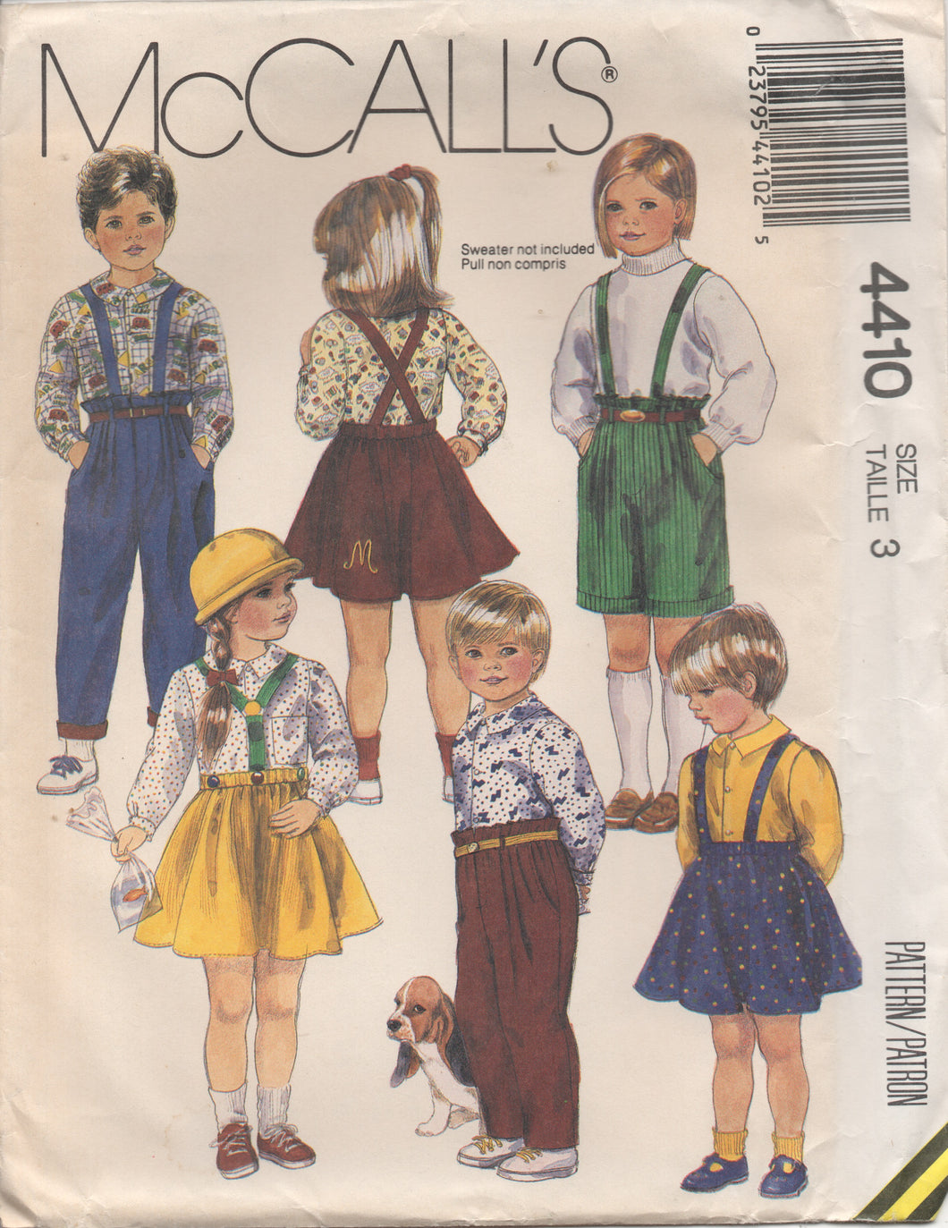 1980's McCall's Child's Blouse, Suspended Skirt, Shorts and Pants - Chest 22