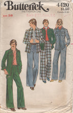 1970's Butterick Men's Jacket with Chest pockets and Straight Leg Pants - Chest 38" - No. 4084