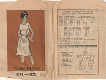 1960's Anne Adams One Piece Dress with Belt pattern - Bust 35" - No. 4749