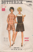1960's Butterick Romper with Mandarin Collar and Patch Pockets - Bust 31" - No. 4805