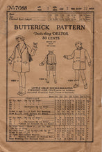 1920's Butterick Child's Coat Pattern with Cape - Chest 22" - No. 7088
