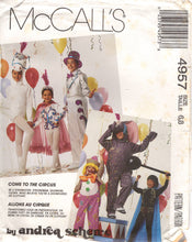1990's McCall's Child's Circus Costumes, Elephant, Horse, Ring Master, Clown, Strong Man - Size -24, 6-8 - No. 4957