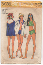 1970's Simplicity Two Piece Swim suit and Jacket with Sailor Collar - Bust 32" - No. 5036