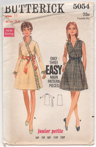 1960’s Butterick Wrap A-Line Dress (Junior Petite) - Bust 34” - No. 5054