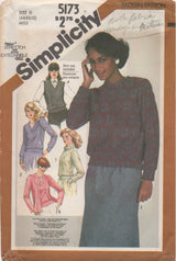 1980's Simplicity Pullover Sweater, Vest and Cardigan - Bust 30.5-31.5-32.5" - No. 5173