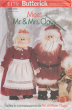 1990's Butterick Mr and Mrs Claus Doll and Clothes Pattern - UC/FF - No. 5179