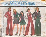 1970's McCall's Child's Unlined Jacket, Vest, Skirt and Wide Leg Pants pattern - Chest 27-30" - No. 5198