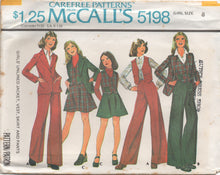 1970's McCall's Child's Unlined Jacket, Vest, Skirt and Wide Leg Pants pattern - Chest 27-30" - No. 4715