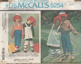 1970's McCall's Raggedy Ann and Andy Costume pattern - Chest 28.5-42" - No. 5254