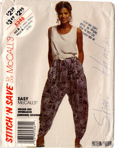 1990's McCall's Tank Top and Loose Fitting pants pattern - Bust 30.5-34" - No. 5346