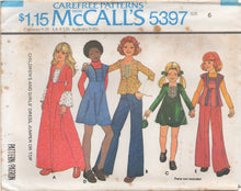 1970's McCall's Child's Maxi or Tunic Dress pattern - Chest 24-25" - No. 5395