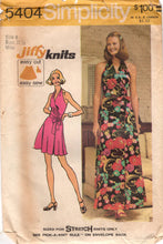 1970's Simplicity Jiffy Gently Pleated Wrap Halter Midi or Maxi Dress - Bust 31.5" - No. 5404