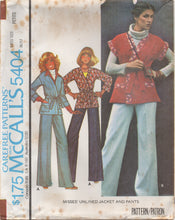 1970's McCall's Unlined Wrap Jacket and Wide Leg Pants pattern - Bust 30.5-46" - No. 5404